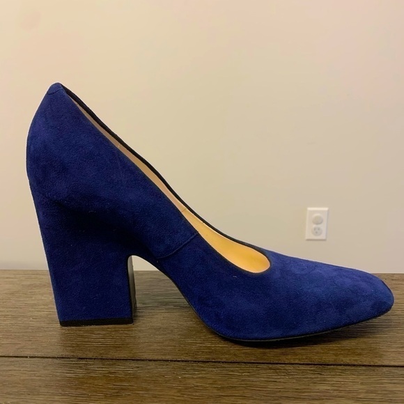 Celine Deep Blue Suede Heels - Picture 3 of 16